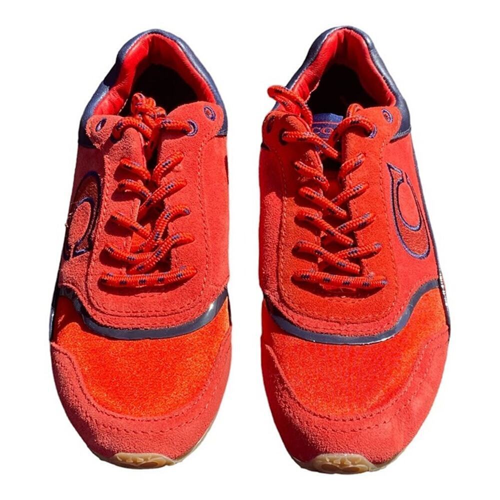 COACH 1941 Rosie Red Blue Suede Leather Runner Athletic Sneaker Women's 6.5M - Picture 2 of 12
